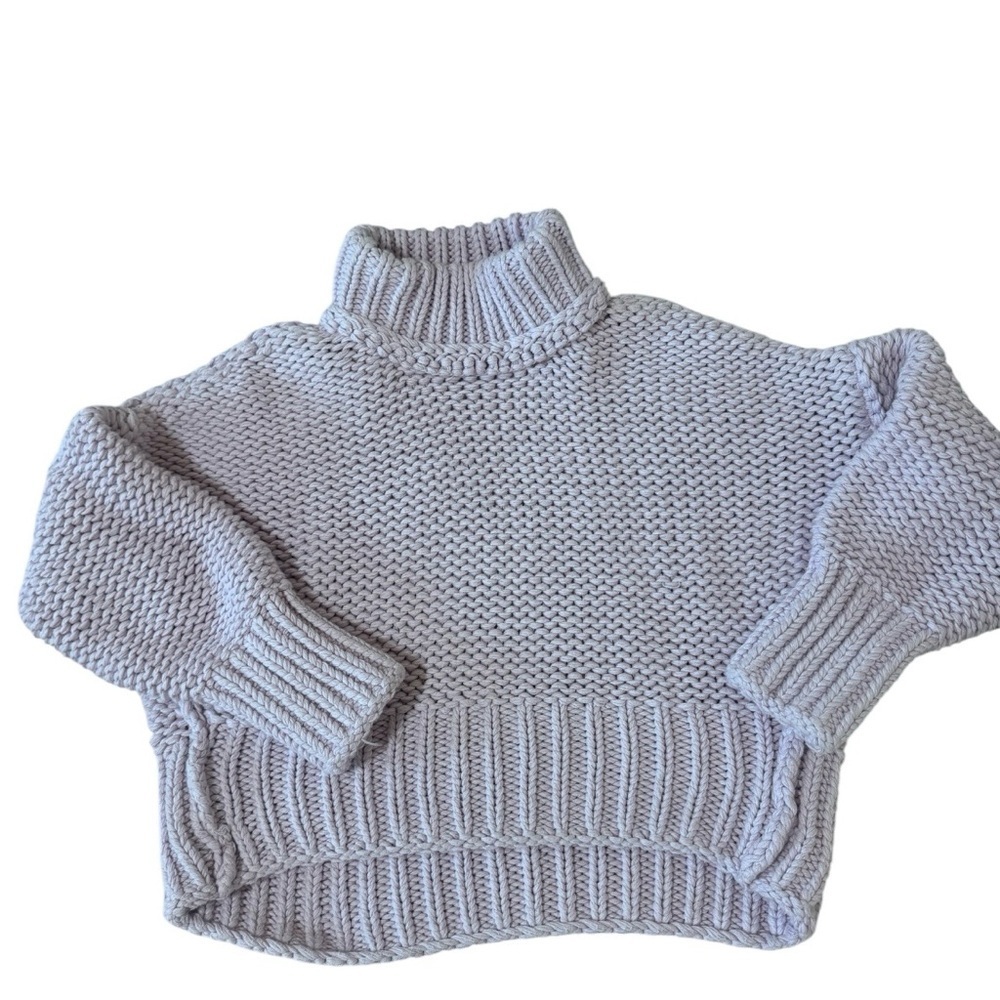 Free People Lavender Chunky Turtleneck Sweater - Picture 2 of 7